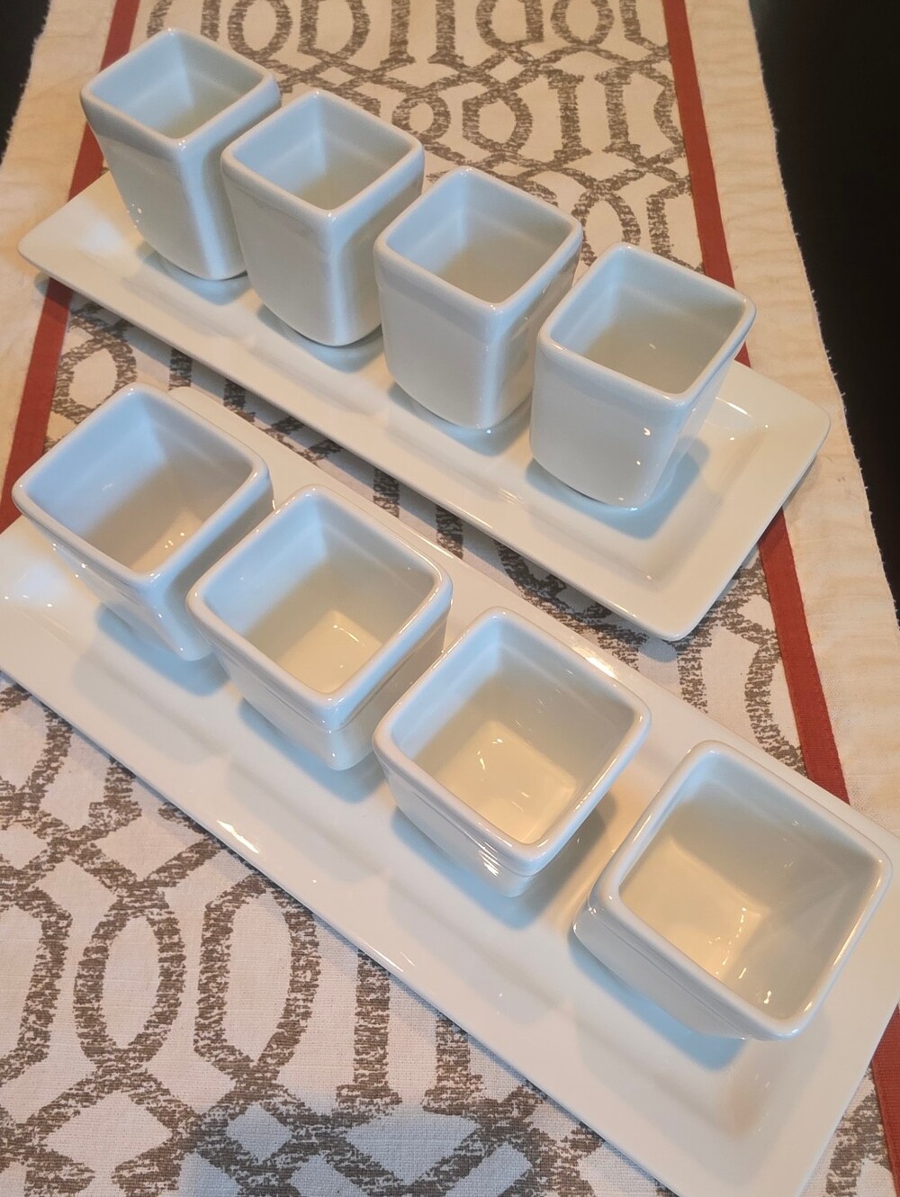 Pier 1 Imports Tasting Party Sampler Set Porcelain Cups And Trays 10 Pieces EUC
